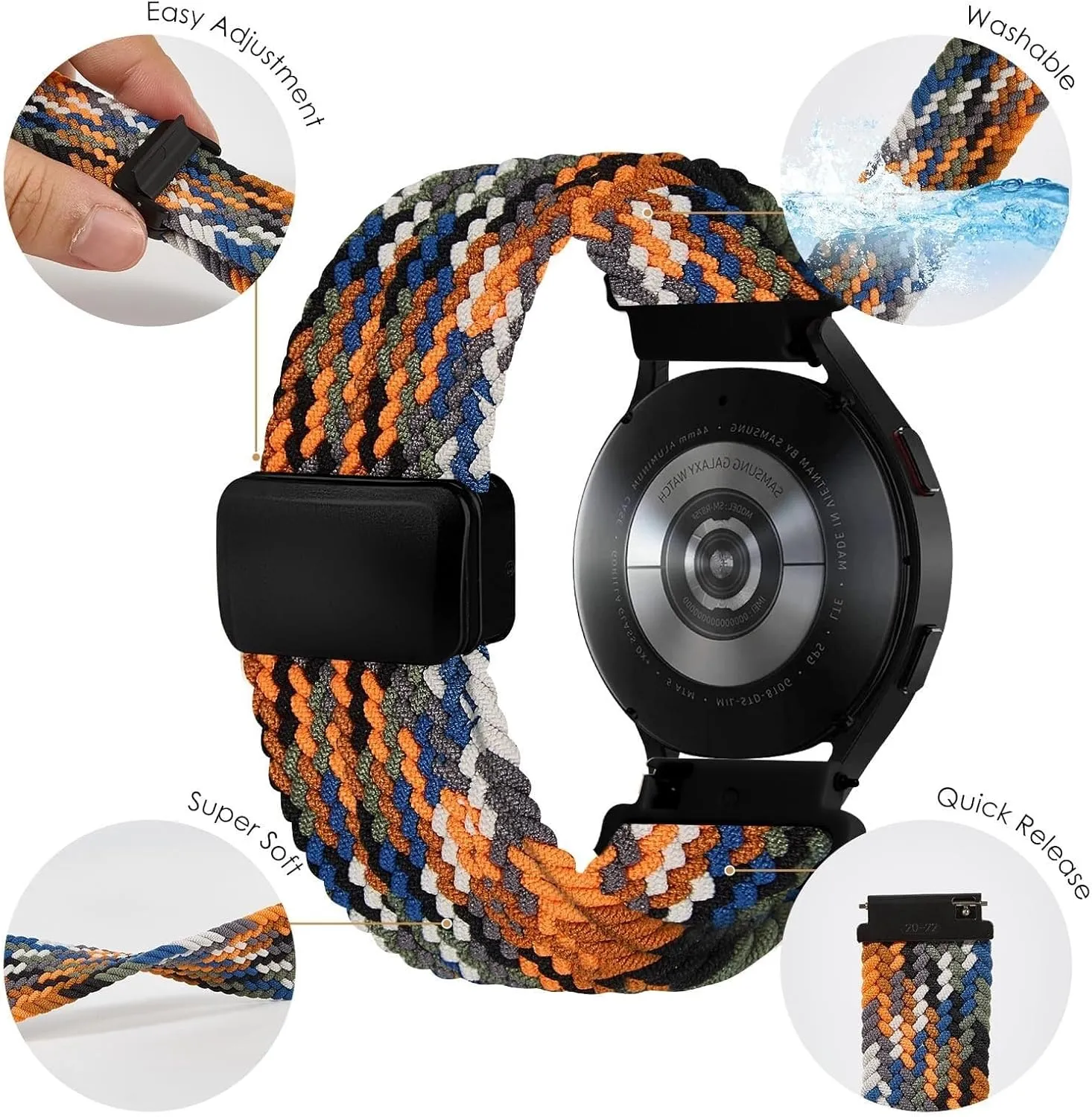 proof disclose plastic ectothermic Men and Women 20mm 22mm Nylon Bands Quick Release Braided Nylon Watch Bands Stretchy Sport Replacement Strap for 