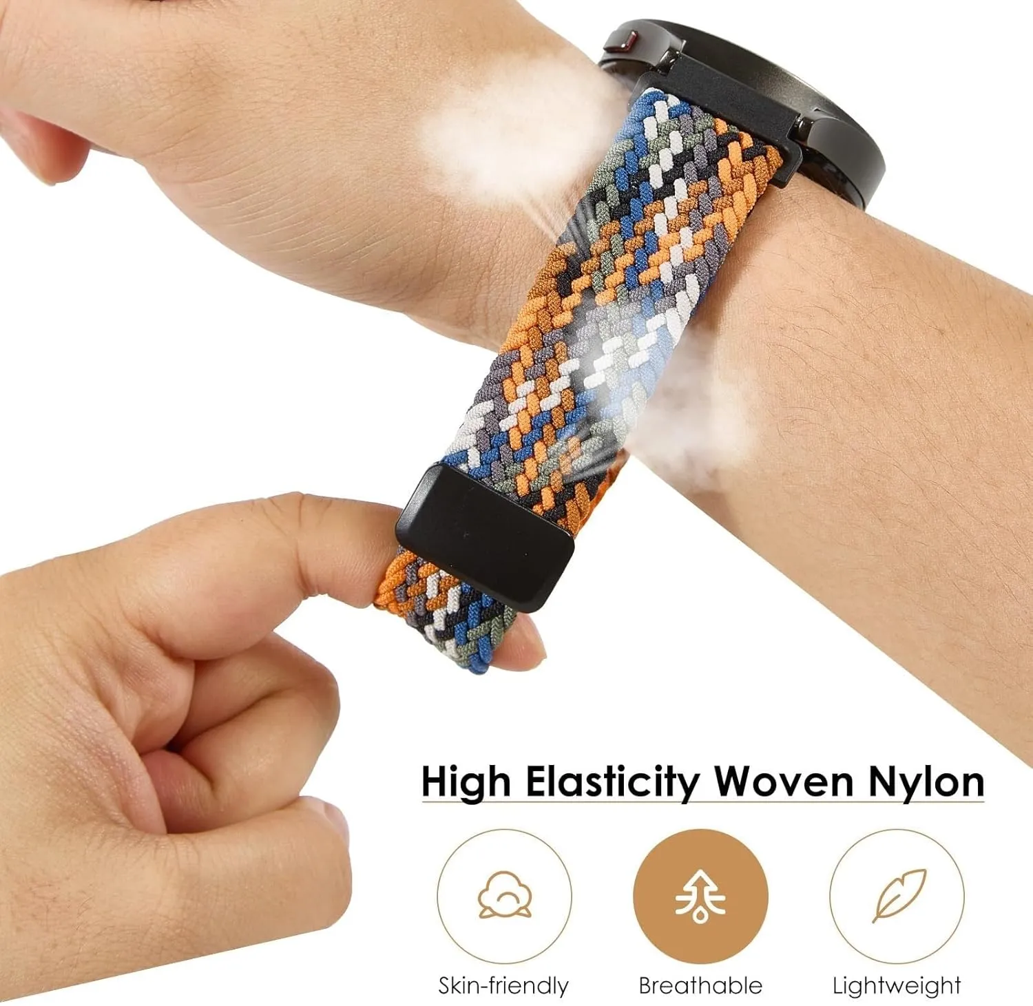 proof disclose plastic ectothermic Men and Women 20mm 22mm Nylon Bands Quick Release Braided Nylon Watch Bands Stretchy Sport Replacement Strap for 