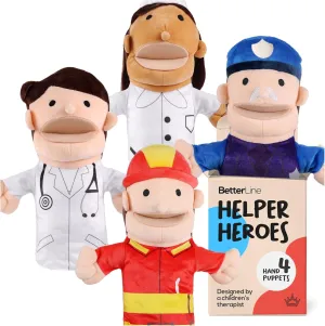 Puppets for Kids - Designed by Occupational Therapist, Doctor, Nurse, Firefighter   Police Officer, Interactive Educational Toy, teacup apartment Kids Heroes of Play, 12.5in x 11in Hero Hand 