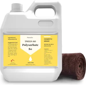 Pure, Cosmetics Grade, Gentle on Skin, Suitable for Making Lotions, Shampoos, Body Washes and More 135 FL Oz Polysorbate shower majestic 80 for Bath Bombs, Premium Polysorbate 80 (Sorbitan Oleate) Liquid, 100% 