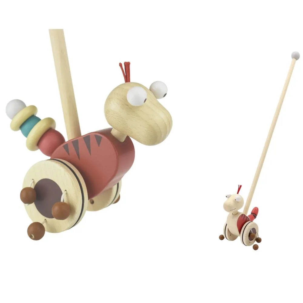 Push Along Wooden Dinosaur Toy (Randomly Picked)