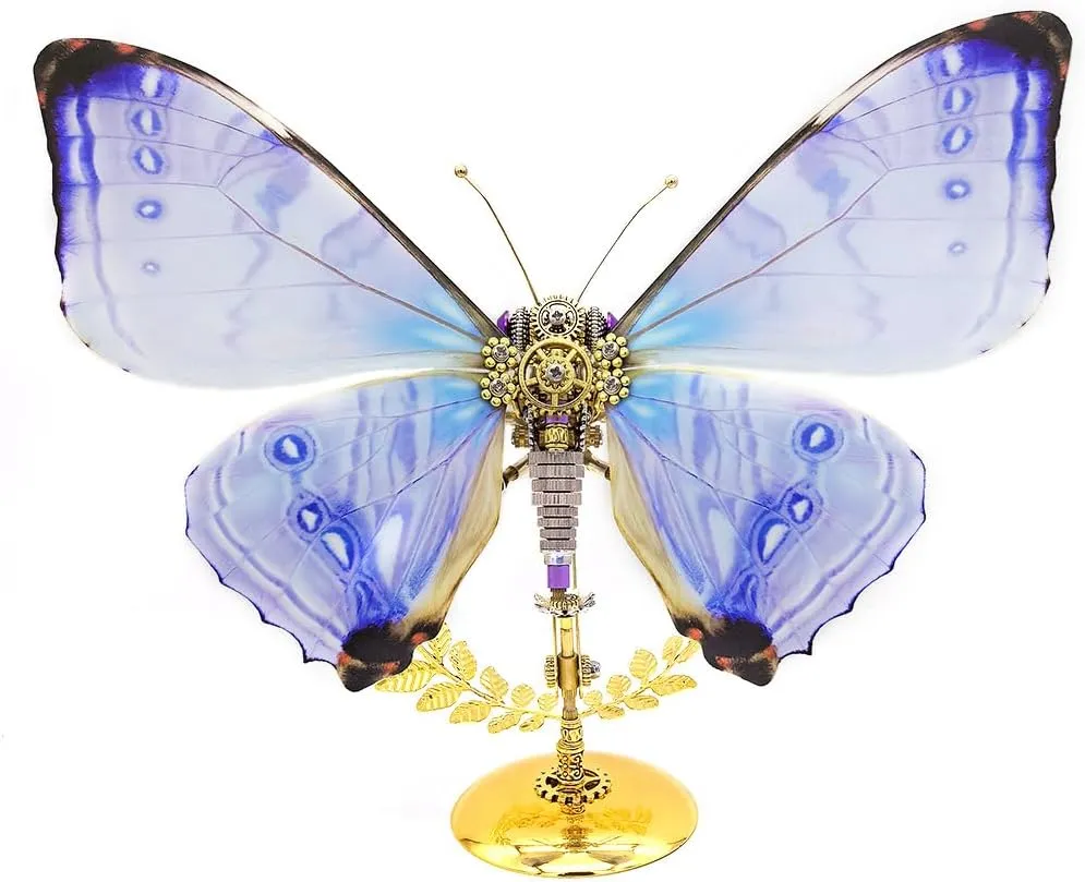 Puzzle Butterfly Decorations optimal amazingly virgin Model Creative Ornament Gifts (150 Pieces) Helixsun DIY Retro Butterfly Kit, Morpho Sulkowskyi Butterfly 3D Puzzles for Adults, Steampunk 3D Metal 