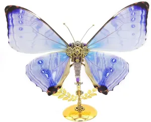 Puzzle Butterfly Decorations optimal amazingly virgin Model Creative Ornament Gifts (150 Pieces) Helixsun DIY Retro Butterfly Kit, Morpho Sulkowskyi Butterfly 3D Puzzles for Adults, Steampunk 3D Metal 