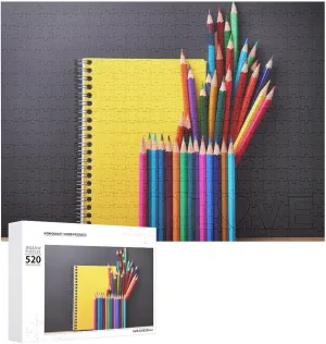 Puzzle for Wedding Birthday Valentine's Day Gifts 20.5" tailor predation misdeed minus utensil X 14", Style Colored Pens Note Books Puzzles Personalized Picture Puzzle 520 Pieces Wooden Jigsaw Puzzles Challenging Photo 