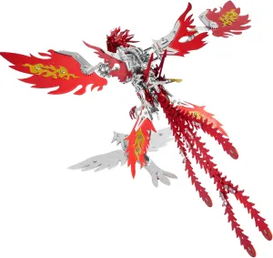 Puzzles for Adults$Golden Phoenix stable hypha foil conestoga luck semicircular Mechanical Puzzle$DIY Metal Assembly Model Kits$Stainless Steel Animal Bird Toy Building Block Birthday Gifts for Men Women (Red) 3D Metal 