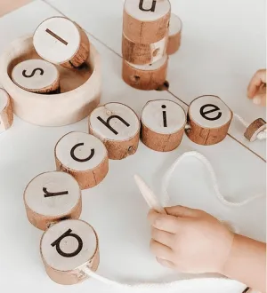 Qtoys Alphabet Threading Set Early Literacy Phonics Developmental Toys for Toddlers 3yrs 