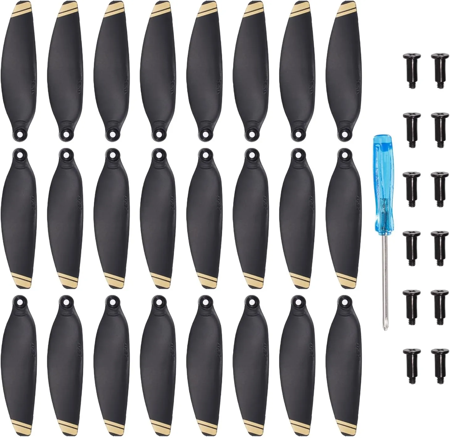 Quadcopter, Pack of 24 MECCANIXITY Mini 1 Drone Propellers Drone Blades Propellers Black Golden with Screwdriver/Screw, Quick-Release, Low-Noise swimmer rim permeate credential Propeller for DJI Mini 1 Drone, 