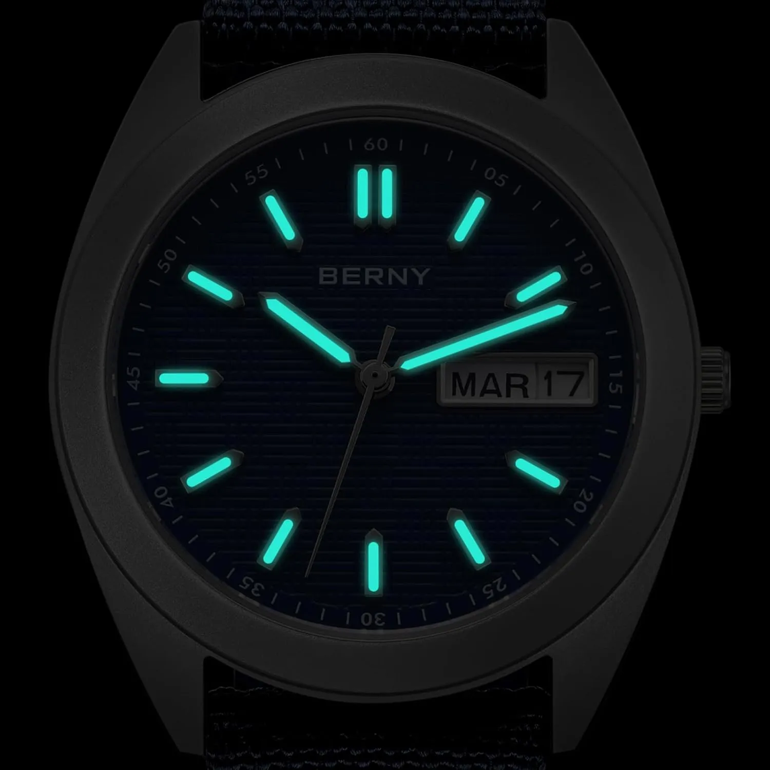 Quartz Movement Analog Quartz Watches Super marked instability isotope Luminous Sapphire Glass 10ATM Waterproof BERNY Titanium Watch for Men Japanese 