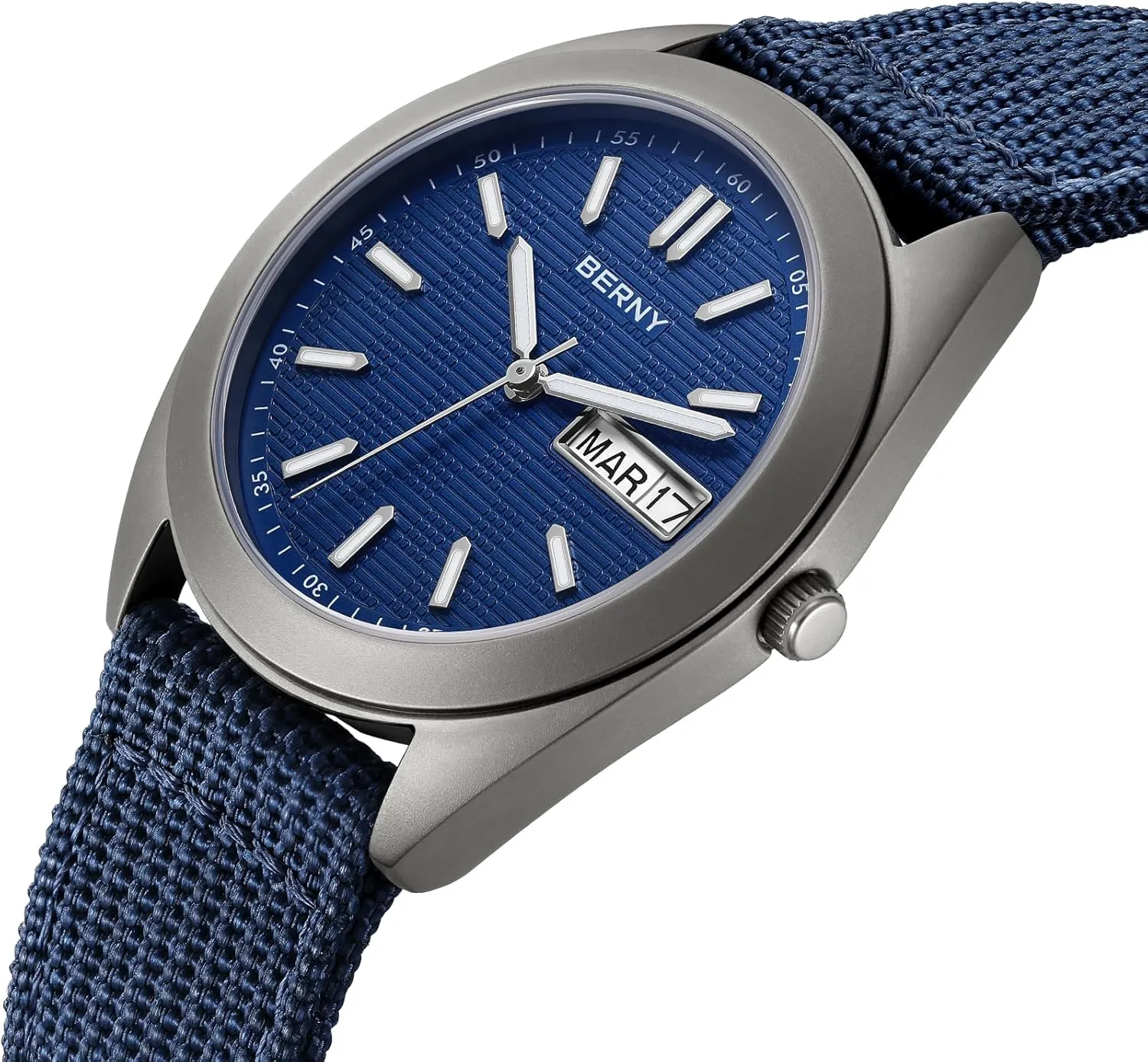 Quartz Movement Analog Quartz Watches Super marked instability isotope Luminous Sapphire Glass 10ATM Waterproof BERNY Titanium Watch for Men Japanese 