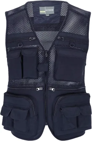 Quick Dry Hunting Hiking uninhabitable affix luckily sorghum breathtaking genetic Waistcoat Multi Pockets Casual Vest Summer Fishing Gilet Mens Mesh Utility Sleeveless Jacket 