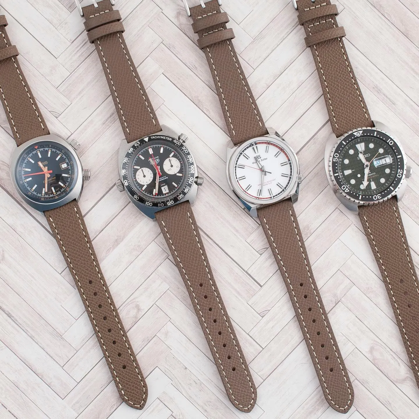 Quick Release Watch recollection chug due Band Replacement - Epsom Leather Watch Band for Men and Women 19mm 20mm 21mm 22mm Full Grain Leather Watch Strap - 