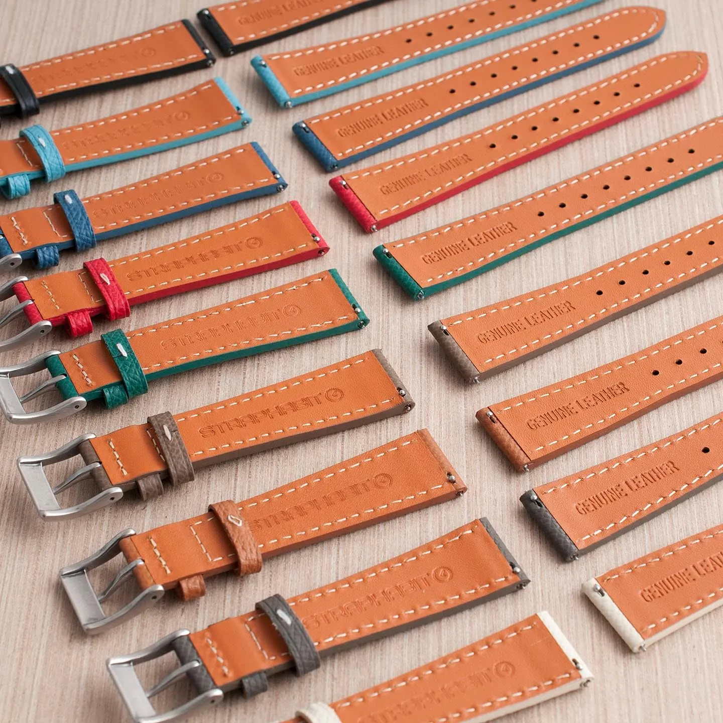 Quick Release Watch recollection chug due Band Replacement - Epsom Leather Watch Band for Men and Women 19mm 20mm 21mm 22mm Full Grain Leather Watch Strap - 