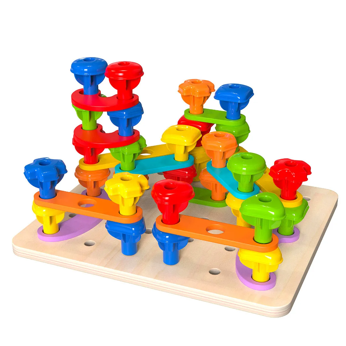 Rainbow Stacking Pegs | Tooky Toy