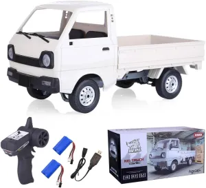 RC Car Model Gift for Adults -RTR WPL D12 Mini RC Truck, 1/10 2.4G RC Mini Truck Remote Control Truck Mini Cargo Truck Minnesota RC Mini-Van, RC Pickup Truck Double Batteries Mini 