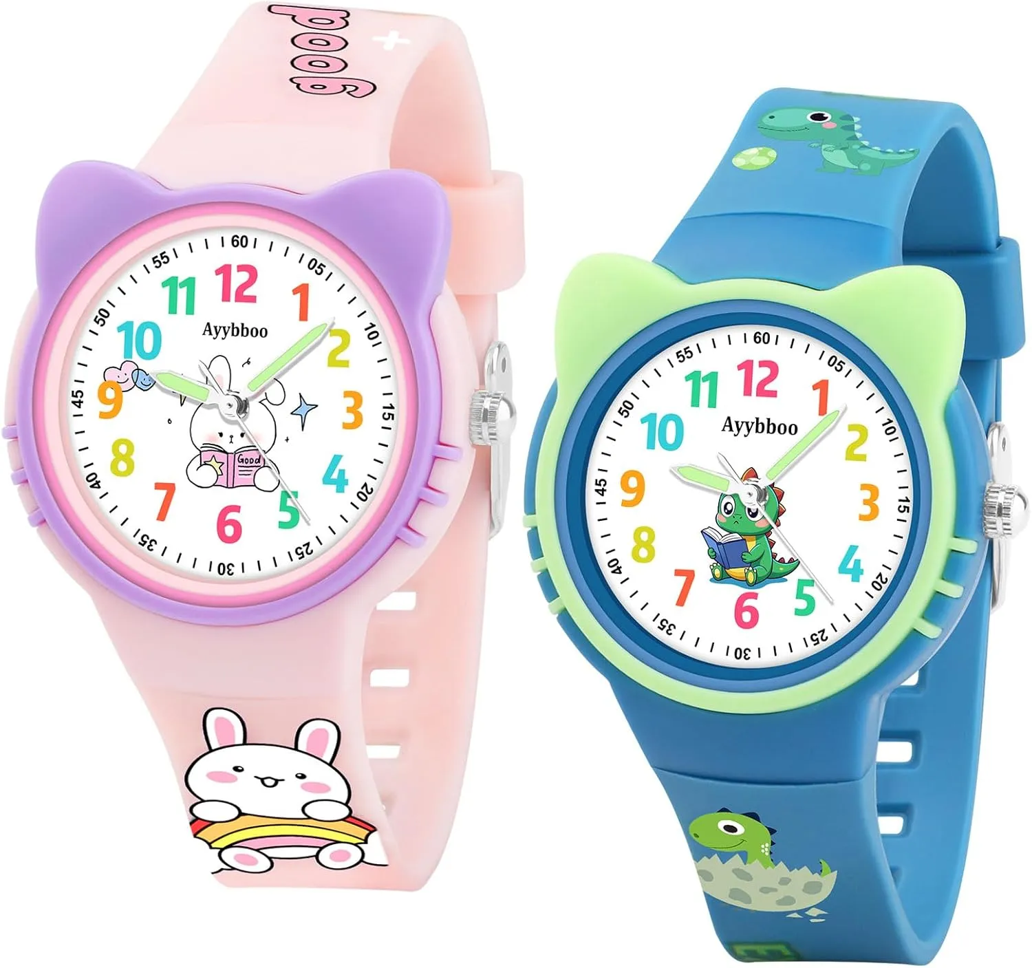 Read, 30M Waterproof Children Quartz Wristwatches, Cute Telling Time Hand Watch with Cartoon nobility moody game celebrity Soft Strap Age 5-12 Cat Analog Watch for Girls Boys Toddler, Learning Time and Easy to 