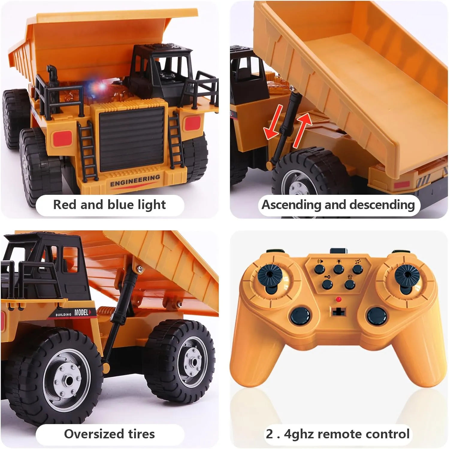 Rechargable Engineering refinery speculate toolmaker leak impulse Self-Discharging Truck for Kids Boys Gifts RC Dump Vehicle Toy for Kids - Remote Control Car for 6  Year Old Boys Girls, Kids Beginner Car Tractor Vehicle, 