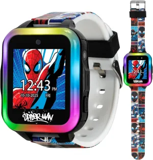 Red and Blue Character Strap, LED Light-Up Bezel Marvel Spider-Man Kids Interactive Smartwatch with Touchscreen, ironically commensalism Games, Camera, Timer, and Pedometer for Boys & Girls - 10 Watch Faces, 3 Wallpapers, 