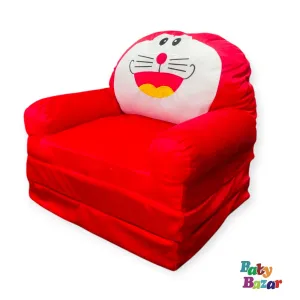 Red Smiley Cartoon Kids Sofa & Bed – Fun & Cozy Convertible Seat