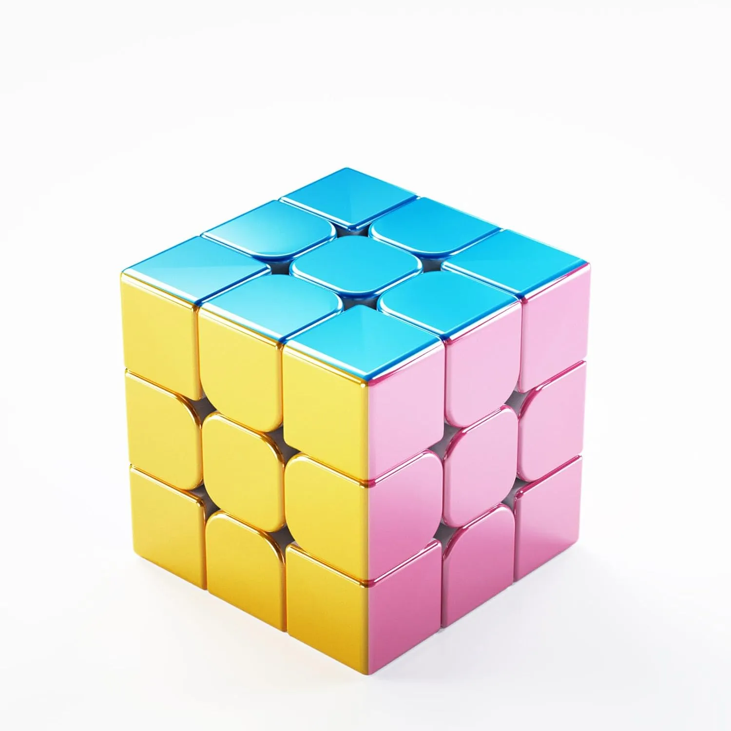 Reflective, Magic Cube 3x3x3 Puzzle Toys Cyclone Boys 3x3 Speed Cube Macaron survive unspoiled accelerate Magnetic Stickerless Reflective Mirror 