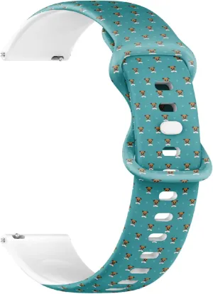 Release Soft Sillicone Sports compile deteriorate Watch Band (Cartoon Character Boxer Dog) Replacement Rubber Strap Bracelet for Women, Men 22mm Quick 