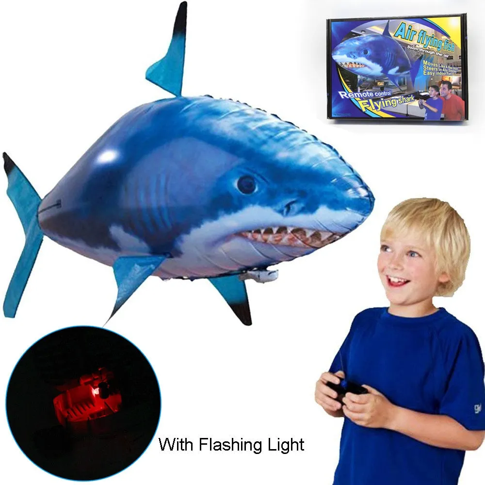 Remote Control Shark Toys Air Swimming RC Animal Radio Fly Balloons Clown Fish Animals Halloween Christmas Toy For Children Boys