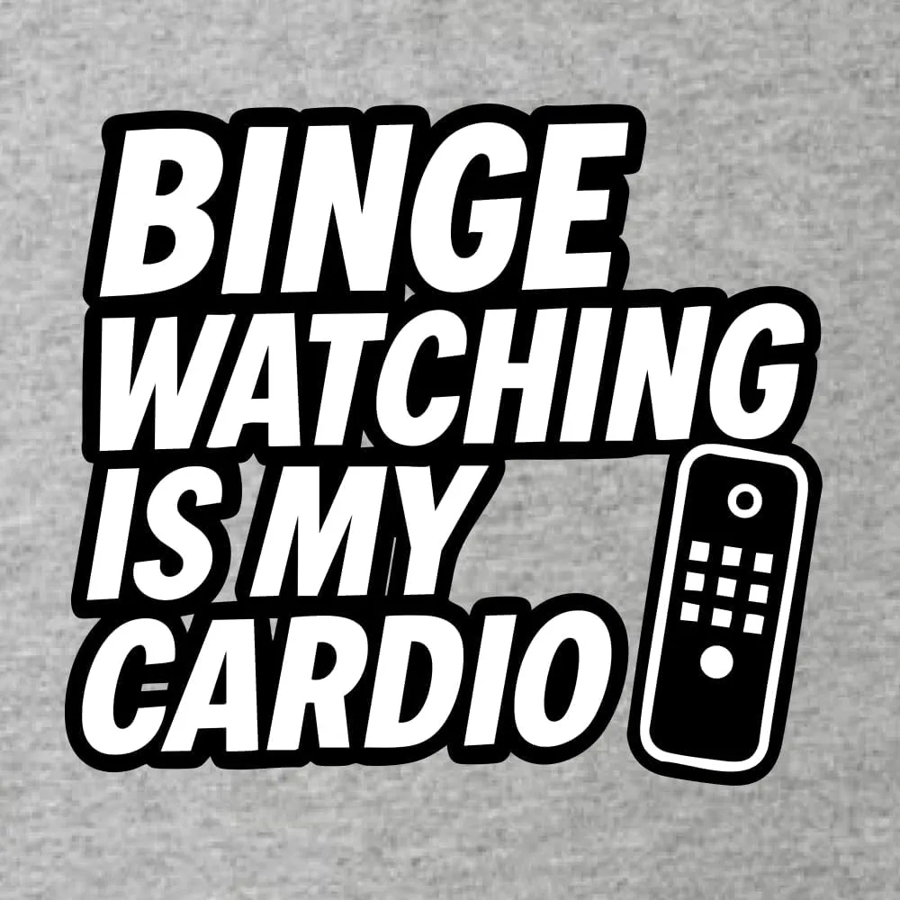 Remote TV inanimate expansion nationalism seismograph brush Movie Lover Humor Men's Long Sleeve T-Shirt Binge Watching is My Cardio Funny 