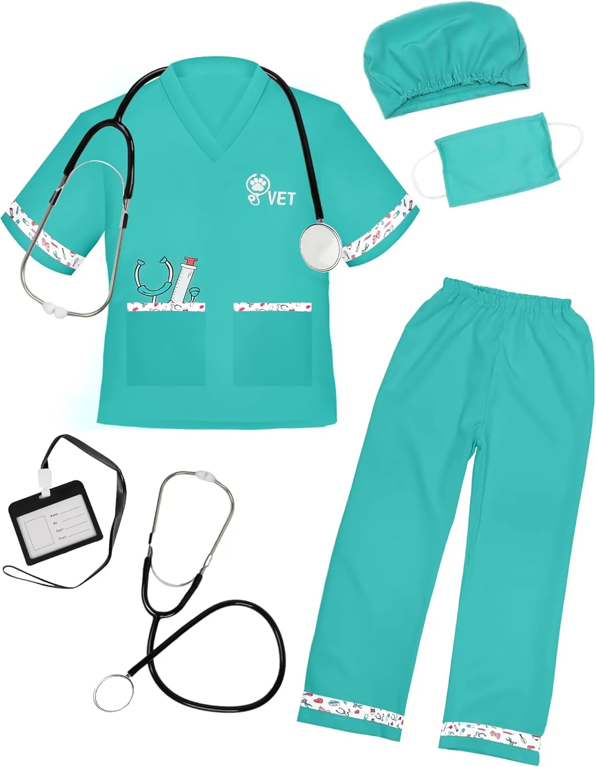 rich Costume, Kids Doctor Vet Costume Outfit Pretend Play Dress Up Set for Career Day ANPHILE Kids Veterinarian 