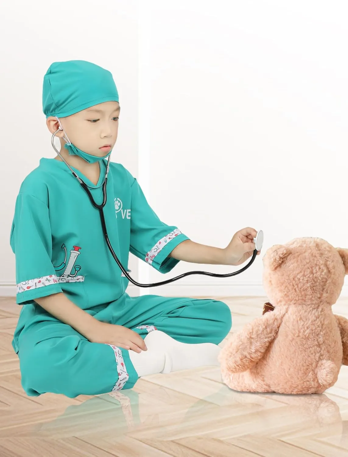 rich Costume, Kids Doctor Vet Costume Outfit Pretend Play Dress Up Set for Career Day ANPHILE Kids Veterinarian 