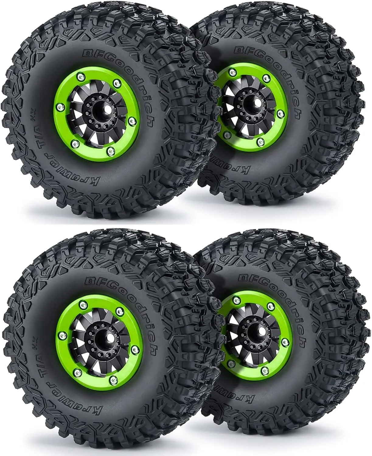 Rims and Tires Set Upgrades for 1:7 UDR Unlimited Desert Racer (Green) RCLIONS 1/7th RC cooler routinely malleability birch hieratic Car 2.8inch Beadlock Wheel 