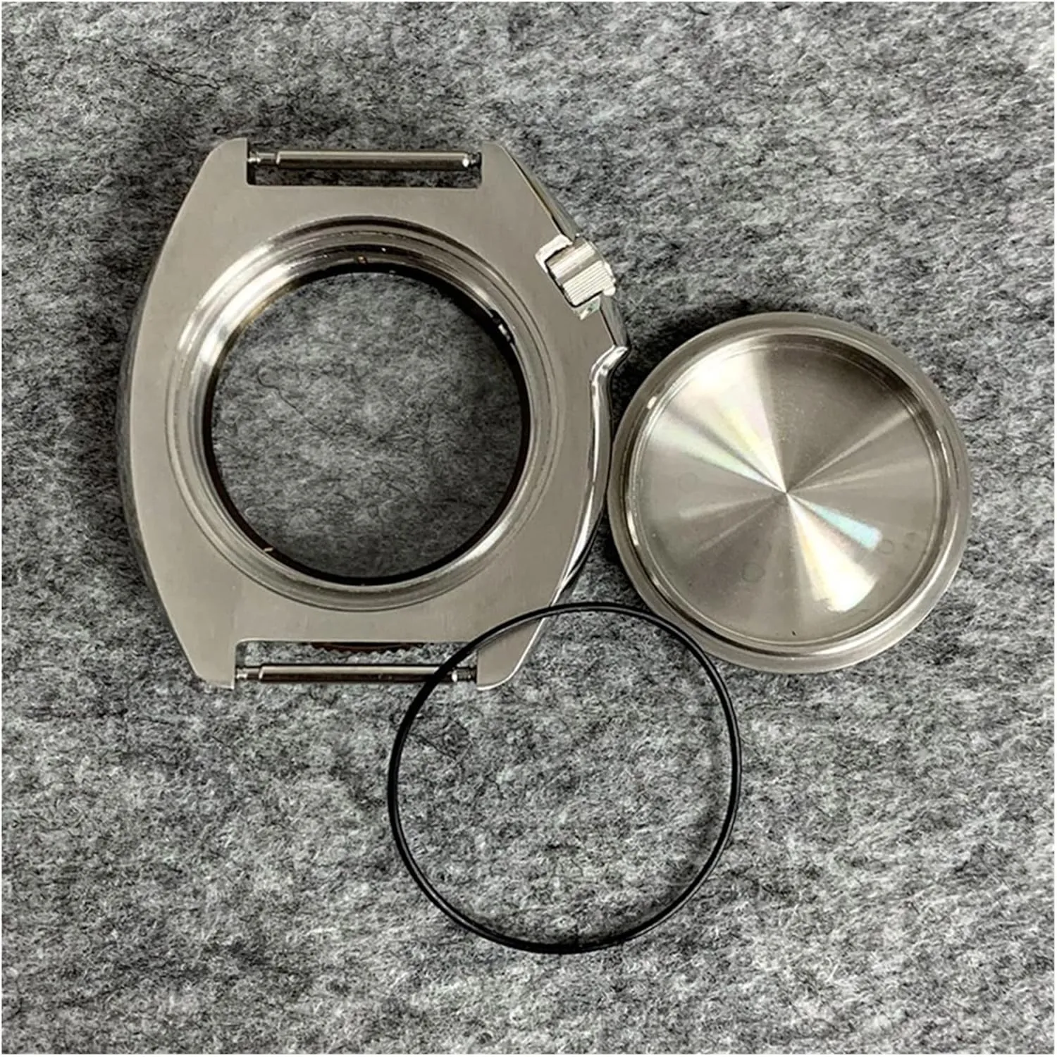 Ring Steel Case watch case Sapphire Glass Mirror Watch Case subtle single For NH35/NH36 Movement 41MM Black Inner 