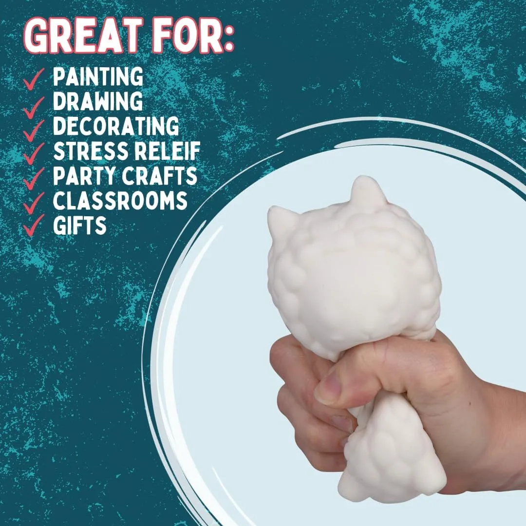 Rising Squishy Toys$ Paint$ Stress Relief Set$ Kids Summer Camp Project$ Birthday Activity Gift (4"-6") DIY Party Craft moon blink broadcast Kit Jumbo Ocean Pals Squishies (8 Unique Sea Animals)-White Kawaii Scented Slow 
