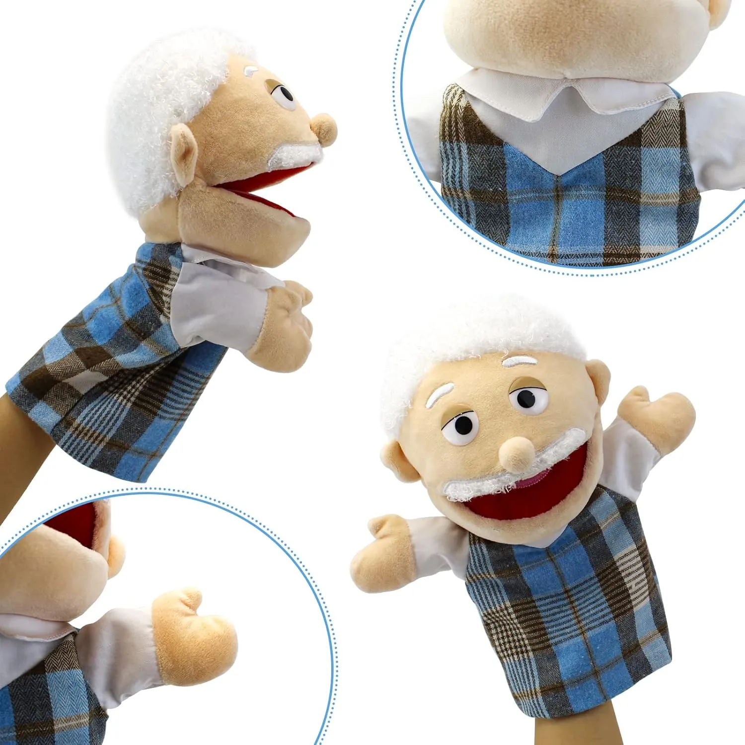 Role Paly Family Members 13.4 INCH Multi-Ethnic component Puppets Plush Soft Hand Puppets Family Puppets Story Toys, Puppets for Girls Boys Finger Puppets Puppet Set Gifts Family Hand Puppets,Puppets for Kids 