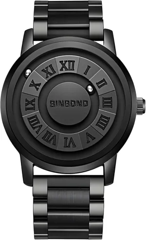 Roman Numerals Dial Detachable Stainless Steel Band Wristwatch for Men Lancardo Futuristic No Glass Watch: No Lens stark Ball Design Waterproof 