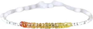 Rondelle Shape Faceted Cut Beads 7 inch Adjustable Silver interferometer Plated Clasp Bracelet for men$ women$ unisex. Link Chain Stacking Bracelet.|LCB_VG_06694 Yellow Sapphire 3mm 