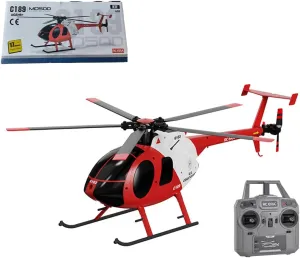 (RTF Version) RC 1/28 Helicopter Model Kit for Adults$ Anglo 2.4G 4CH MD500 C189 Little Bird Aircraft Model$ Single-Rotor Airplane Helicopter Model Toys with 6-Axis Gyro 