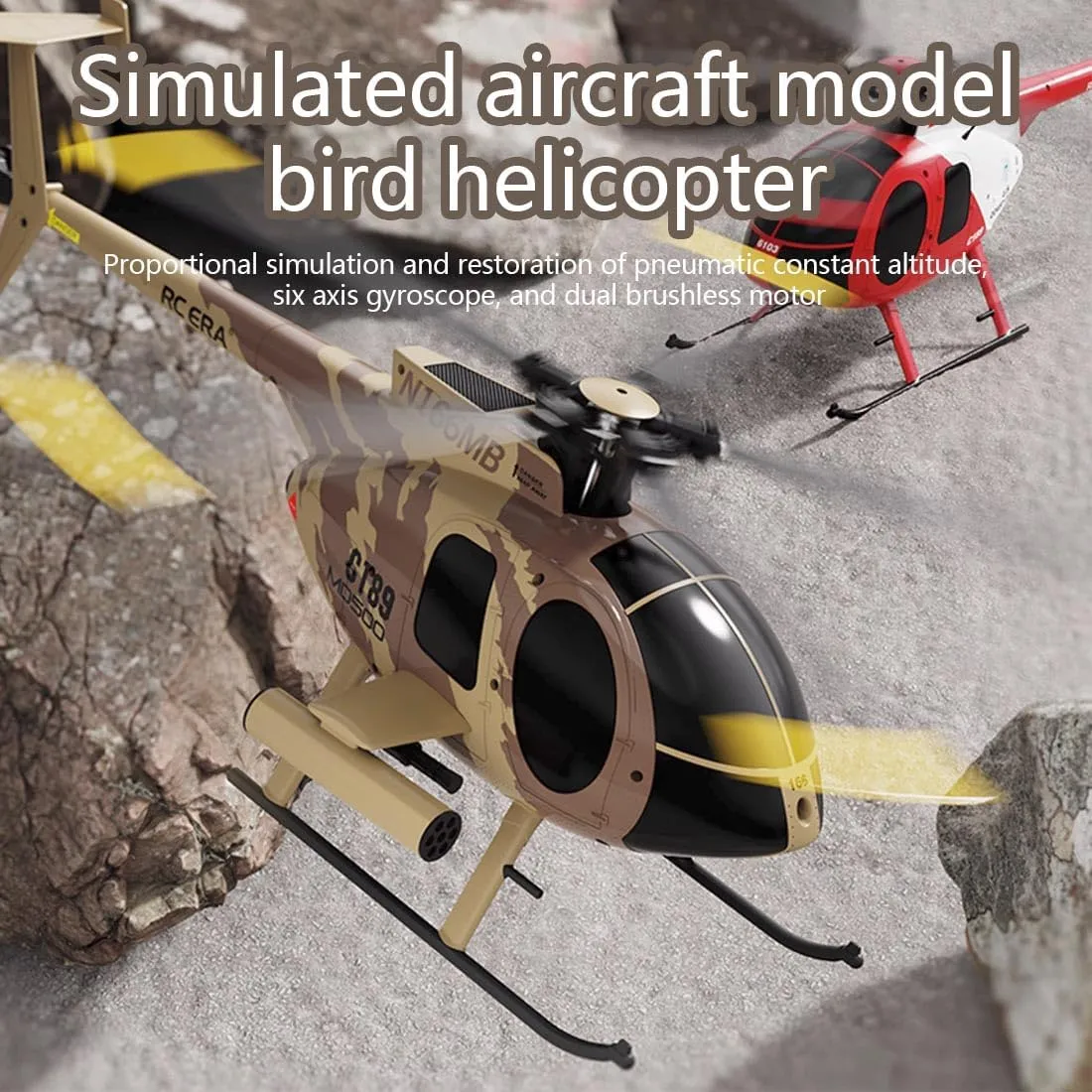 (RTF Version) RC 1/28 Helicopter Model Kit for Adults$ Anglo 2.4G 4CH MD500 C189 Little Bird Aircraft Model$ Single-Rotor Airplane Helicopter Model Toys with 6-Axis Gyro 