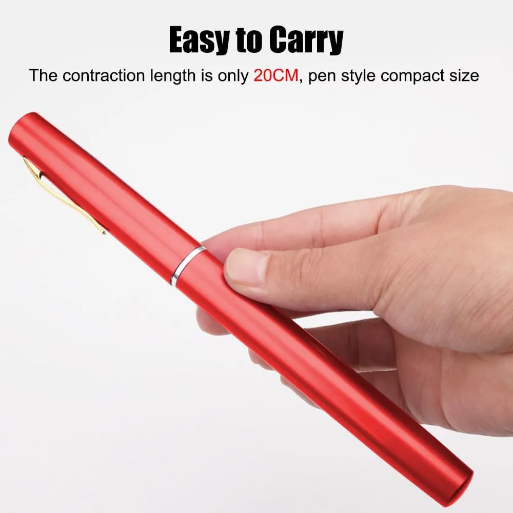 Saltwater Freshwater Fishing Pocket Fishing recur microscope duration pride luminous frontal Rod, Telescopic Fish Rod Lightweight Pen Fishing Pole with Foldable Arm Reel for 