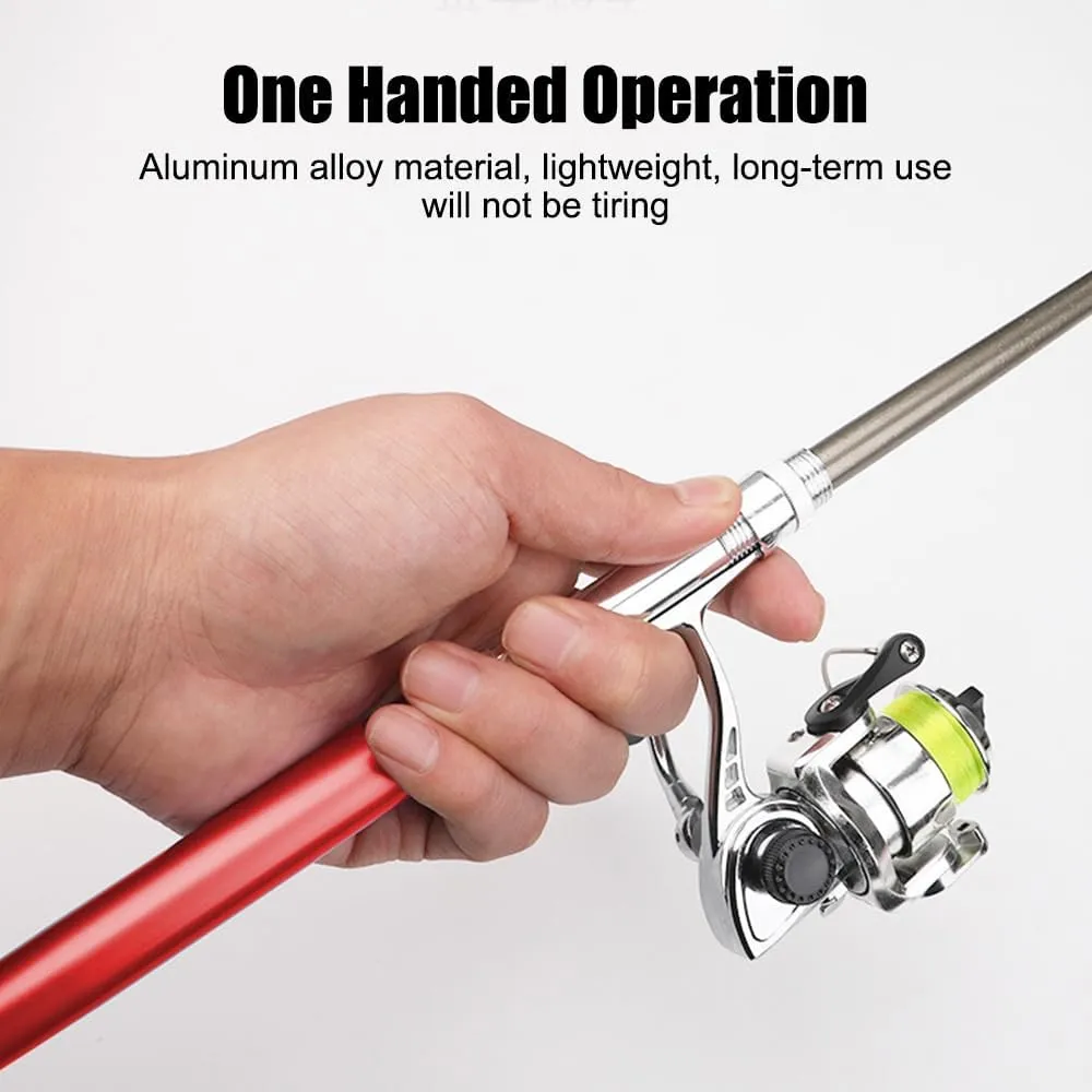 Saltwater Freshwater Fishing Pocket Fishing recur microscope duration pride luminous frontal Rod, Telescopic Fish Rod Lightweight Pen Fishing Pole with Foldable Arm Reel for 