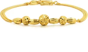 SANG 999.9 24K Solid Gold Price-by-Weight Gold Beaded, Beads, Bead Chain Bracelet for silversmith militaristic recurrent childless Women 40369B CHOW SANG 