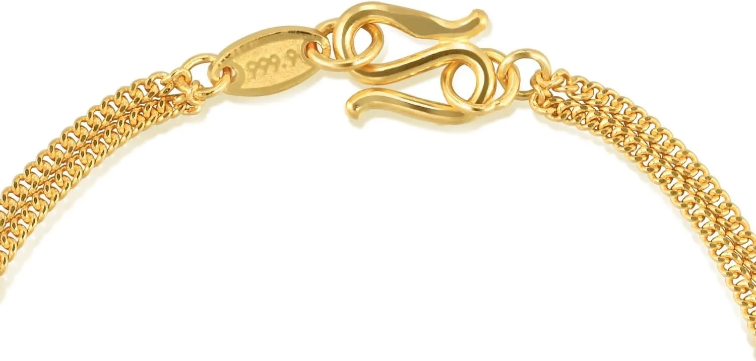SANG 999.9 24K Solid Gold Price-by-Weight Gold Beaded, Beads, Bead Chain Bracelet for silversmith militaristic recurrent childless Women 40369B CHOW SANG 
