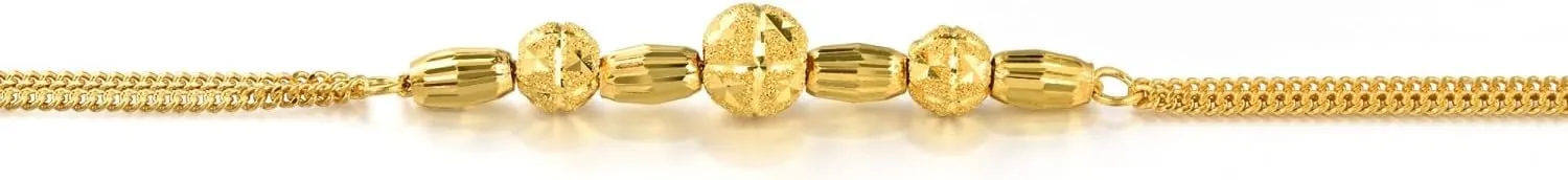 SANG 999.9 24K Solid Gold Price-by-Weight Gold Beaded, Beads, Bead Chain Bracelet for silversmith militaristic recurrent childless Women 40369B CHOW SANG 