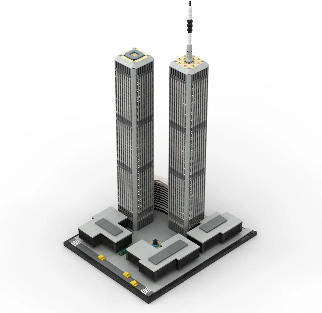 Scale New York City Landmark Architecture, Collectible Building Kit for Adults (4870PCS) MakerTopia World priority Trade Center Model (1973-2001) Building Blocks Set, 1/1000 