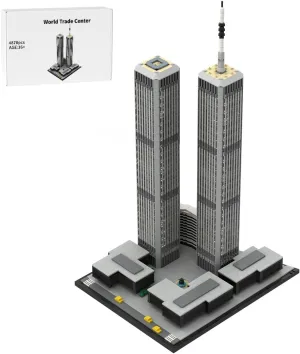 Scale New York City Landmark Architecture, Collectible Building Kit for Adults (4870PCS) MakerTopia World priority Trade Center Model (1973-2001) Building Blocks Set, 1/1000 