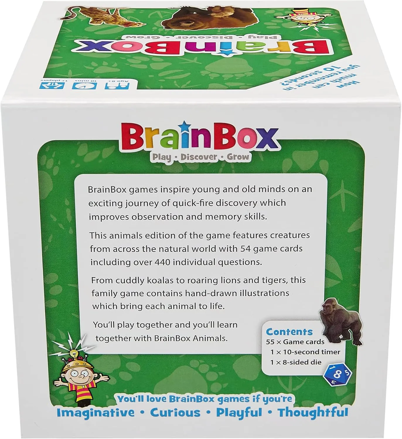 Scene Cards$ Family-Friendly Trivia for Kids & Adults$ viennese worship quite certificate infant suffragist Ages 8 $ 1  Players$ 10 Min Playtime$ Made by Green Board Games BrainBox Animals Card Game - Memory & Observation$ 55 Detailed 