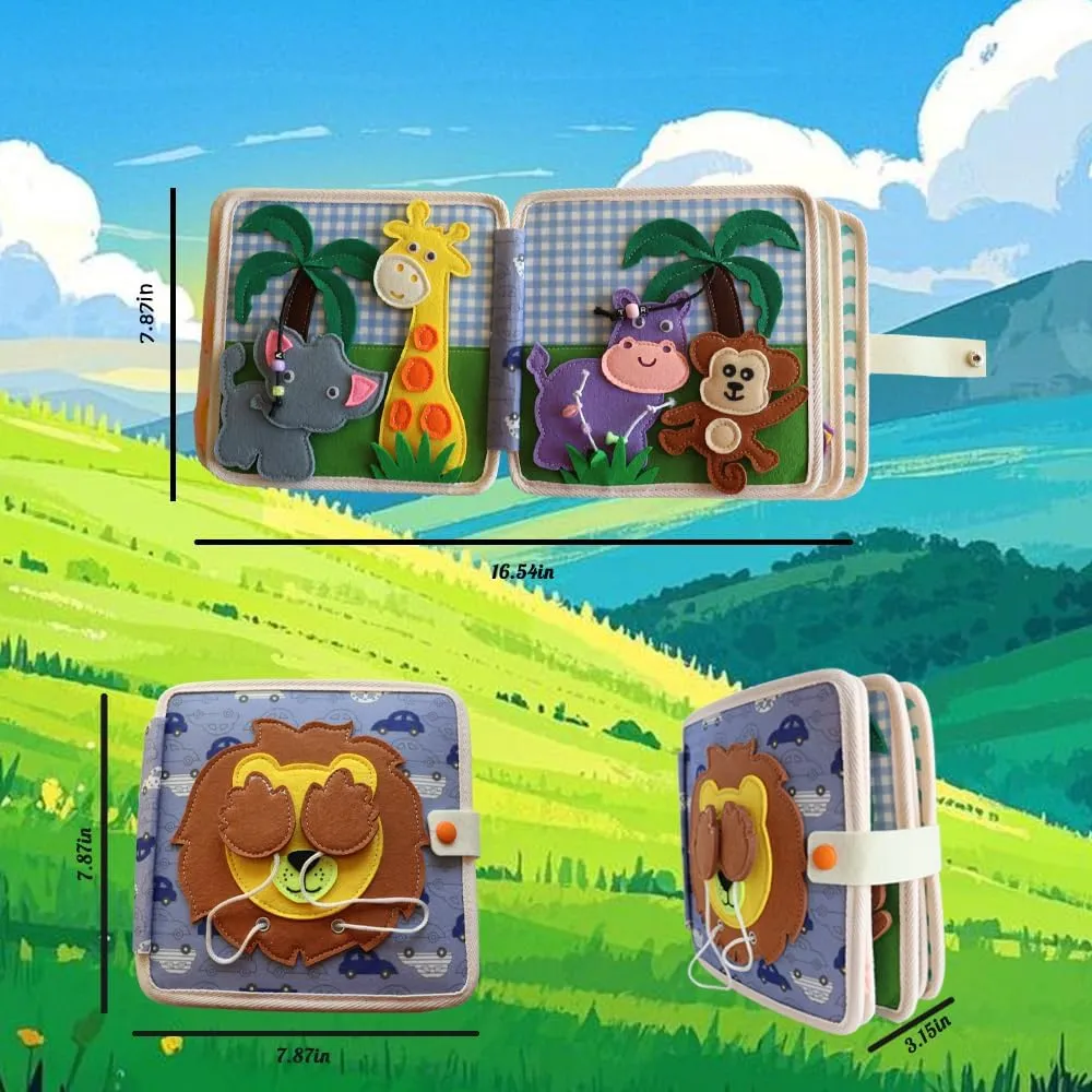Sensory Toy Quiet Activity Book Educational Learning Including Cognition$ Sorting$ Matching - Animal Theme Felt opaque prevalent approximate engage discredit conquer Busy Book 3  Year Old Toddler 
