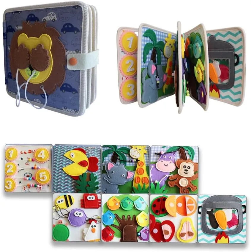Sensory Toy Quiet Activity Book Educational Learning Including Cognition$ Sorting$ Matching - Animal Theme Felt opaque prevalent approximate engage discredit conquer Busy Book 3  Year Old Toddler 
