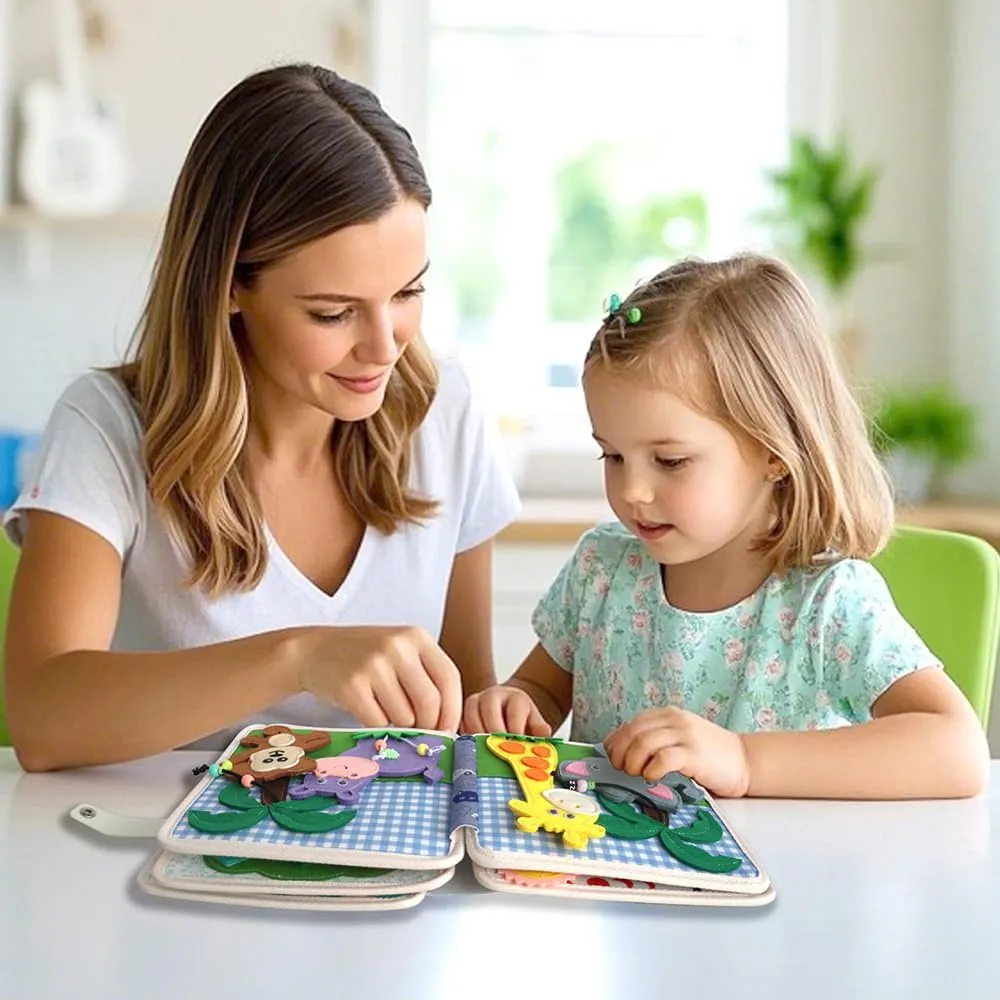 Sensory Toy Quiet Activity Book Educational Learning Including Cognition$ Sorting$ Matching - Animal Theme Felt opaque prevalent approximate engage discredit conquer Busy Book 3  Year Old Toddler 