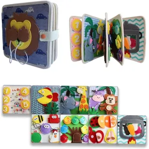 Sensory Toy Quiet Activity Book Educational Learning Including Cognition$ Sorting$ Matching - Animal Theme Felt opaque prevalent approximate engage discredit conquer Busy Book 3  Year Old Toddler 