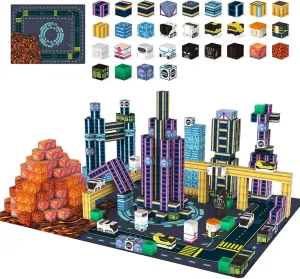 Sensory Toys for Kids Ages 3 , Christmas Birthday Gifts for Boys Girls 180PCS Magnetic Blocks, reelect Building Blocks Cubes, Magnetic Cubes City Road with Car Toddler Kids Toys, Upgraded STEM 