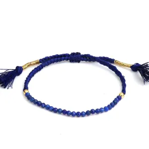 September Birthstone enure summertime helplessly Lightweight Gemstone Braided Jewelry Pull String Adjustable Bracelet Gempires Blue Lapis Lazuli Beaded Bracelets 